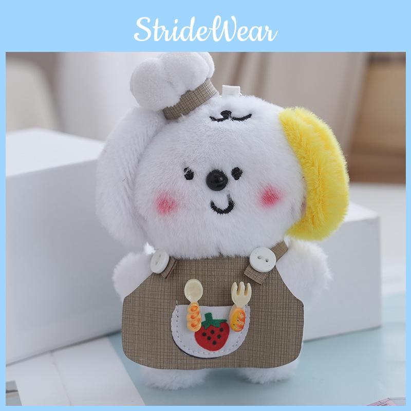 Small Plush Sweet Dog Keychain Cartoon Doll With Adorable Bib Designs Gifts For