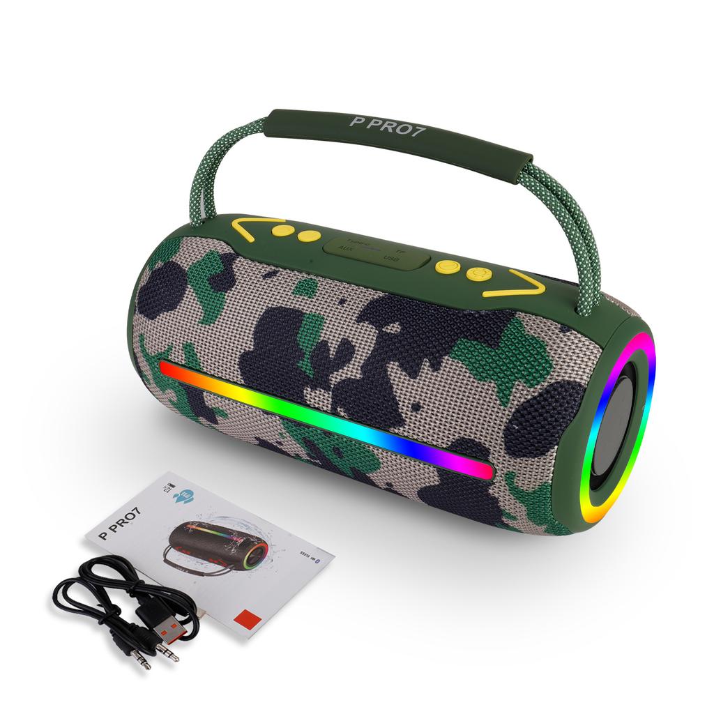 TWS 20W Shock Bass Cool Light Effect Portable Bluetooth Speaker Stereo Sound Wireless Subwoofer Boombox Home Karaoke Waterproof
