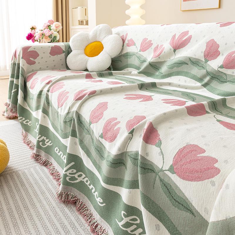 Chenille Sofabezug Stoff Vier Jahreszeiten Universalbezug Abdeckung All-Inclusive Universal Rückenlehnenhandtuch Rutschfeste Kissen Decke