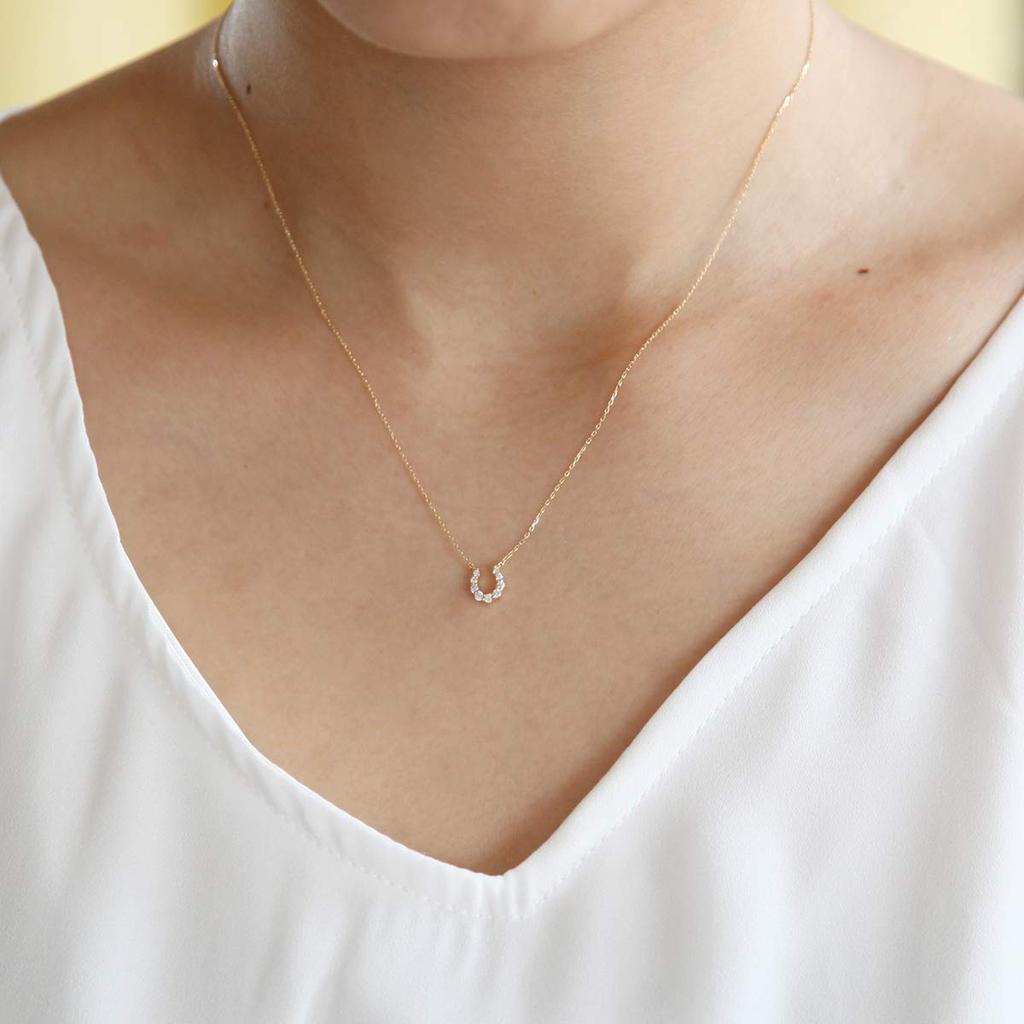 Diamond K18 Yellow Gold Necklace 111721123007 [Yondo Sea] (YG) Women's