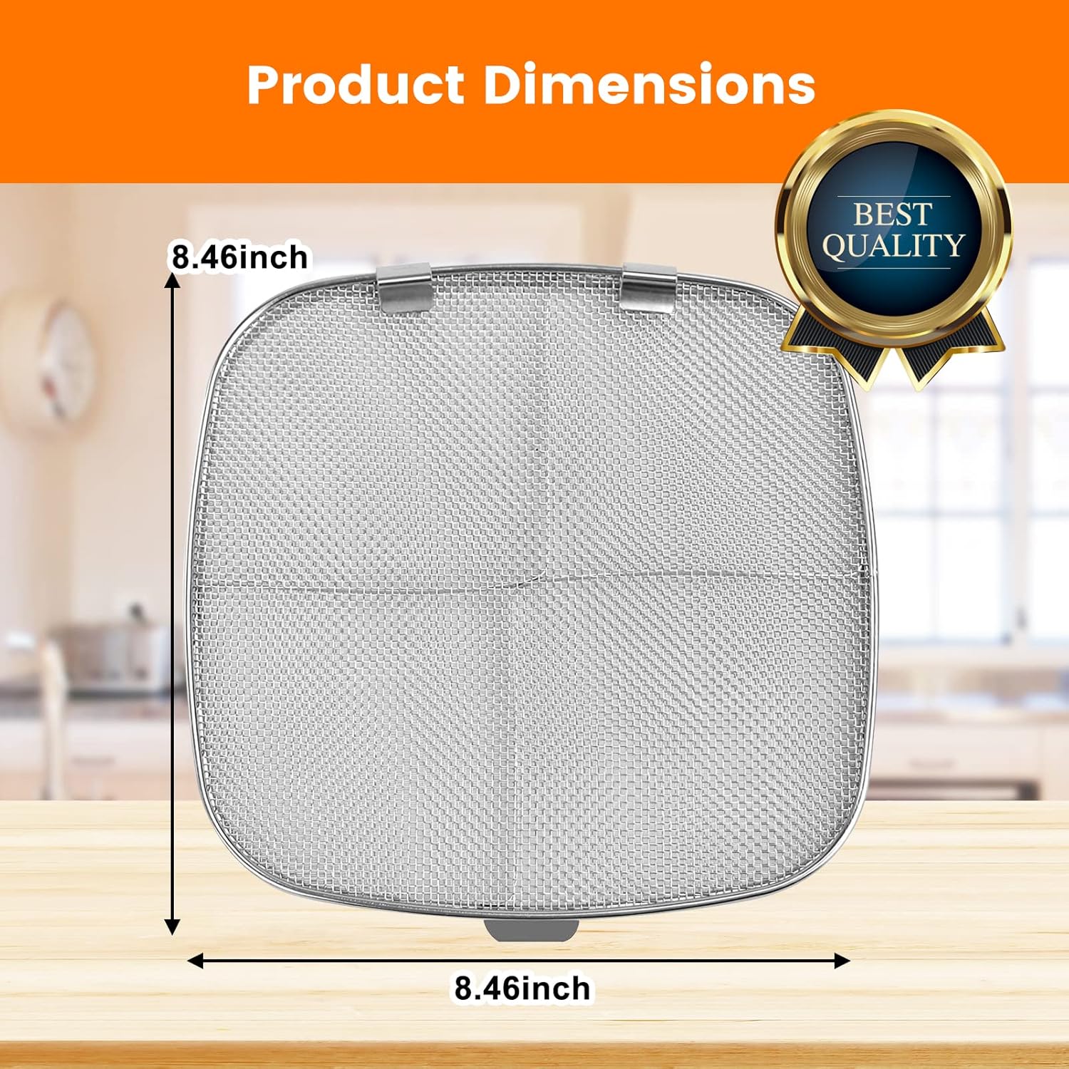 Stainless Steel Splatter Shield for Ninja Foodi AG301, Air Fryer Accessories Replacement Parts Fine Mesh Splatter Screen for Ninja Foodi 5 in1 Indoor