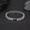 Hip-Hop 6mm Zircon Men's Luxury Brass Gold-color Plated Tennis Chain Link Bracelet Couple Fashion Charm