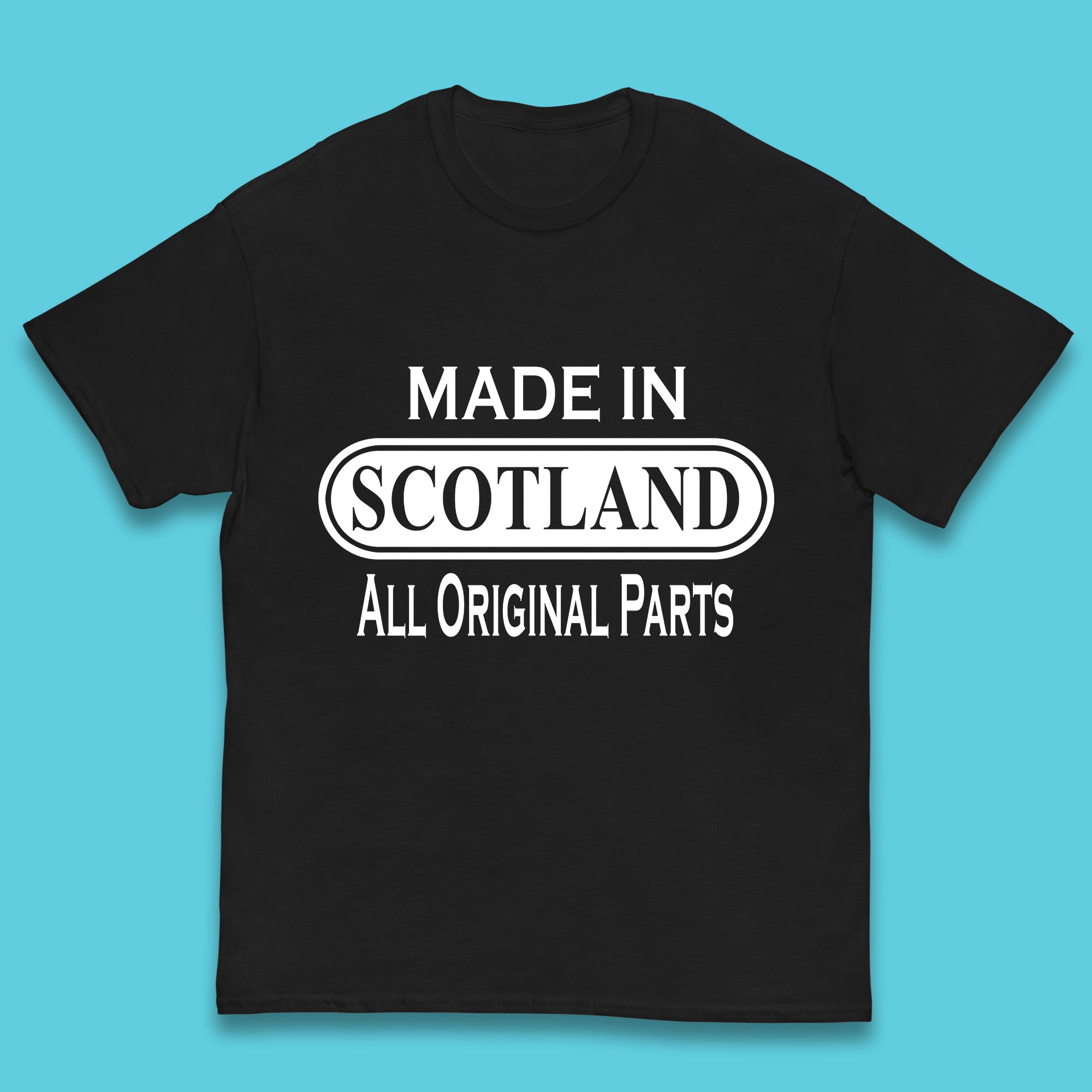 Made In Scotland All Original Parts Vintage Retro Birthday Country In United Kingdom UK Constituent Country Gift Kids T Shirt 150
