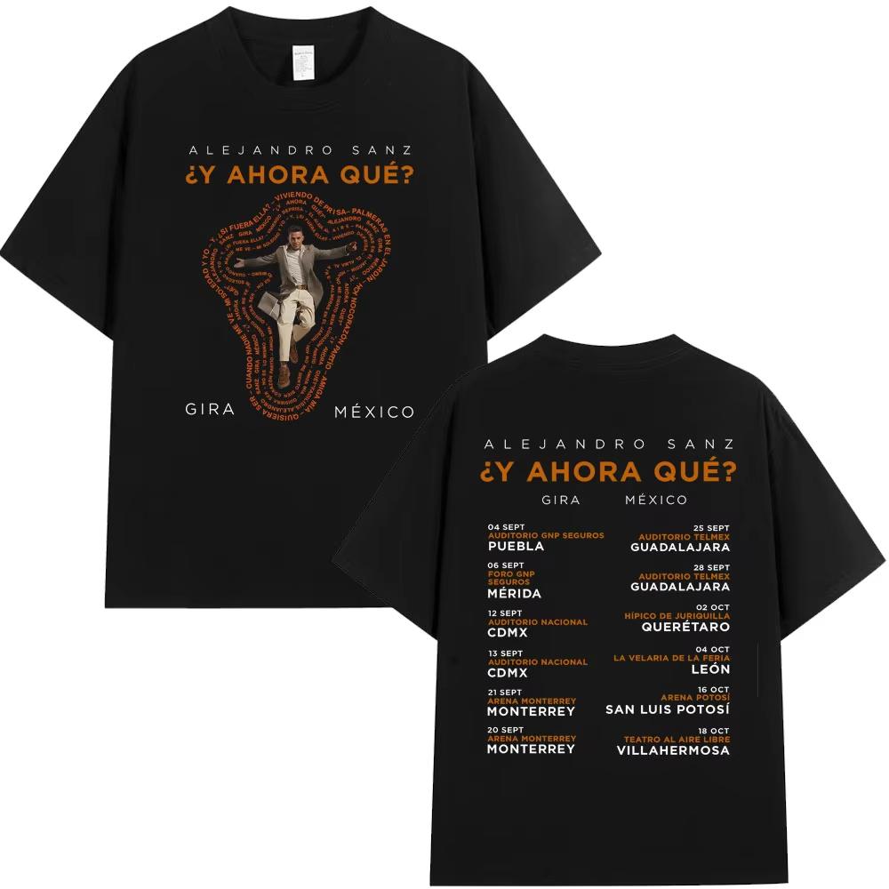 Rapper Alejandro Sanz Album Tour graphics 100Cotton Mens Tshirt Fashion Oversized Retro Unisex Oneck Short Sleeve shirt M