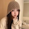 Sweet Handmade Autumn Winter Knitted Beanies Hat Wool Warm Ear Protection Hat Windproof Tassel Pullover Hat