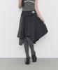 Iligo Check Color Block Midi Skirt Black