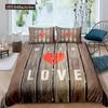Wood Barn Door Duvet Cover Set Western King Size Rustic Bedding Set Wooden Board Farmhouse Country Style Polyester Quilt Cover