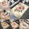 Classic Vintage Floral Rose Printed Carpet Luxurious Modern Living Room Bedroom Office Decor Non-Slip Machine Washable Floor Mat