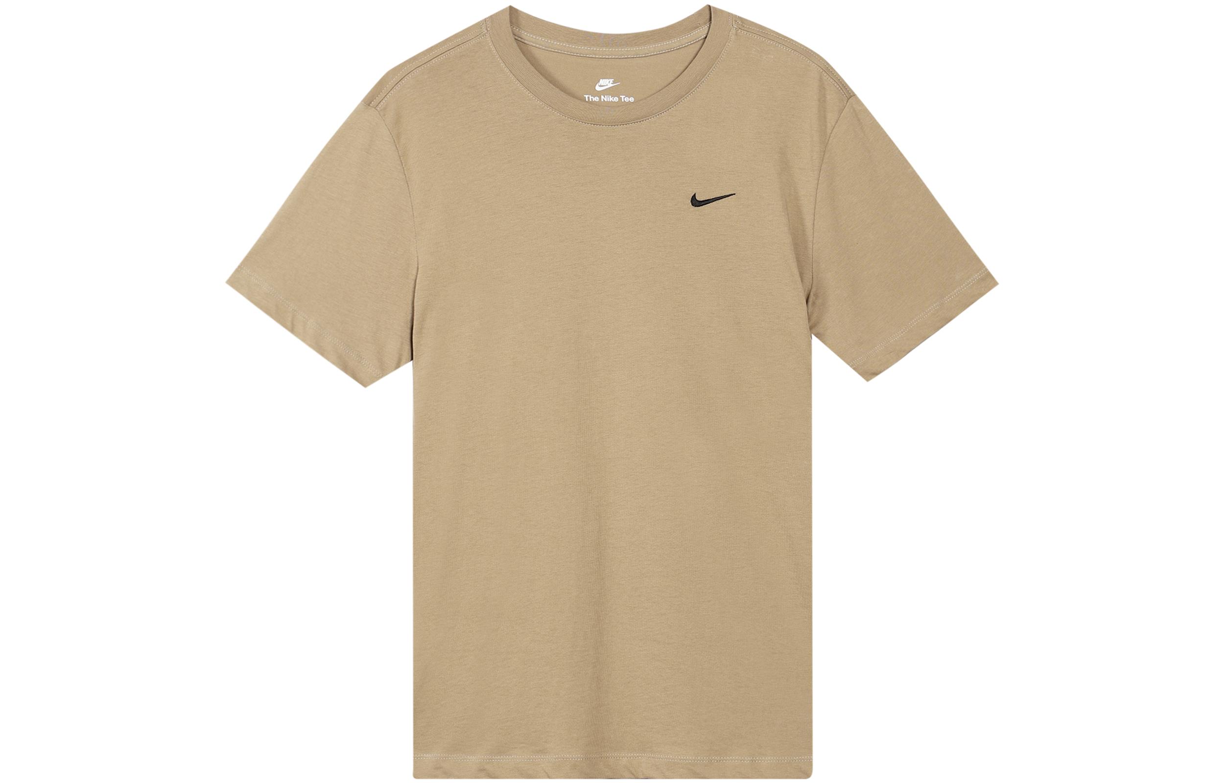 Nike Swoosh Men s Graphic Logo Breathable Crewneck T-Shirt Brown BV0508-247 S