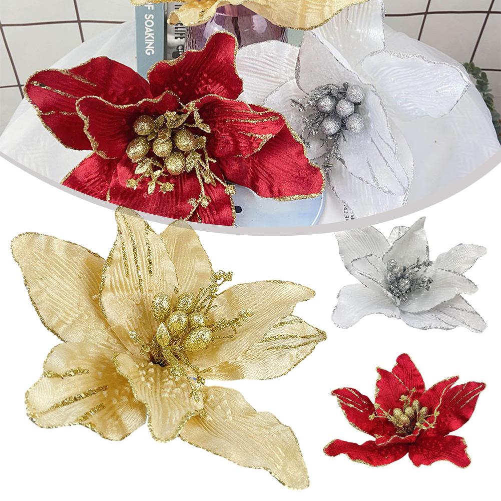 Beautiful Ornament Decoration Poinsettia Christmas Atmosphere