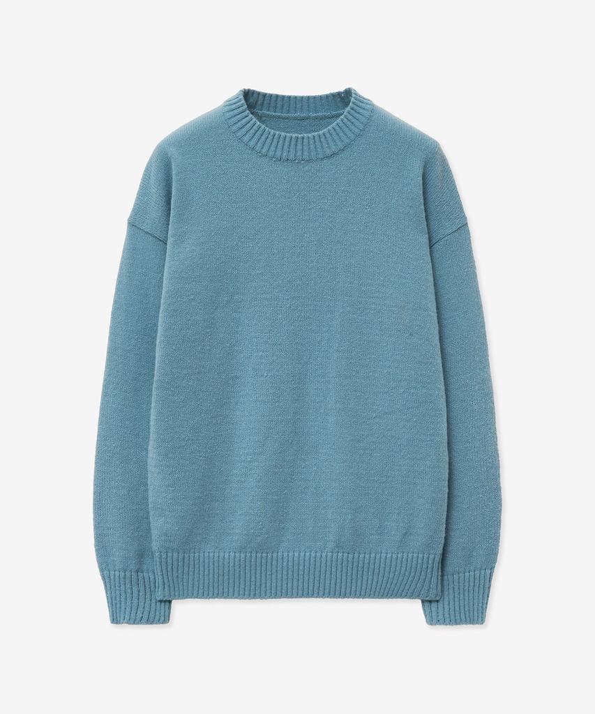 BLOND9 Alpha Crew Neck Round Knit_Sky Blue