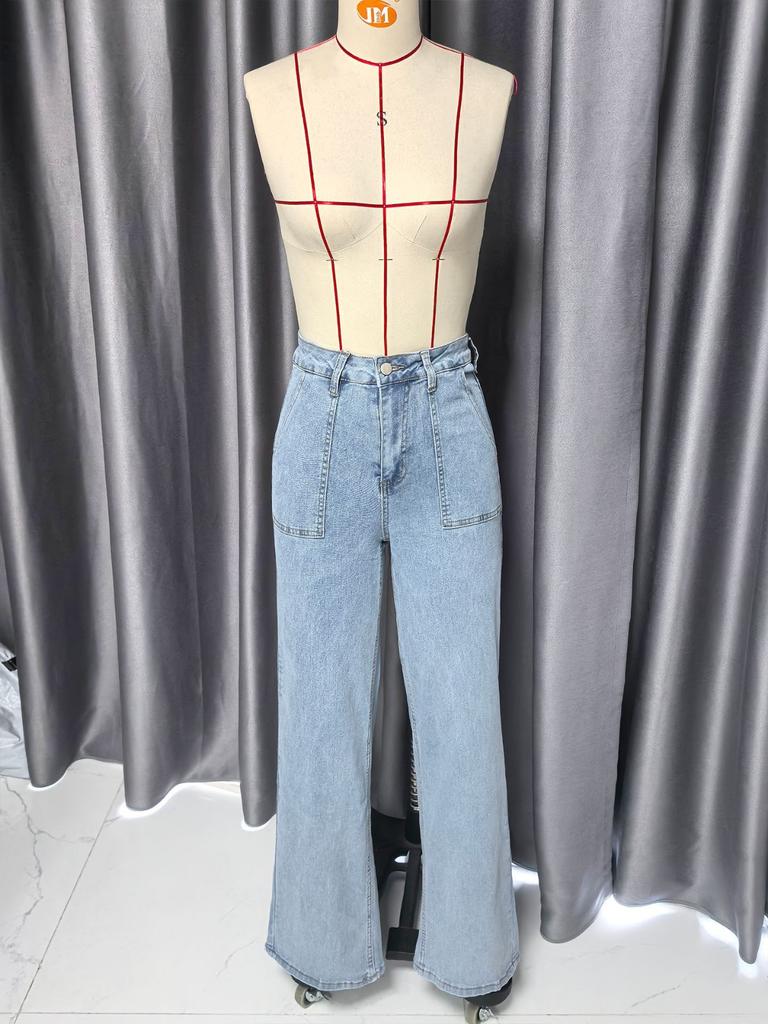 Women's Denim Classic Versatile High Waist Fashionable Trousers