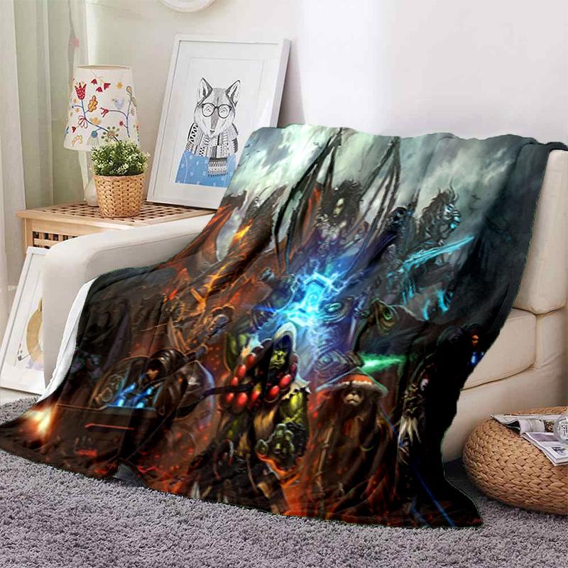 classic game World of Warcraft Frozen Throne blanket Soft and portable four season home bed, sofa blanket, office travel, lunch break, warm blanket Y4