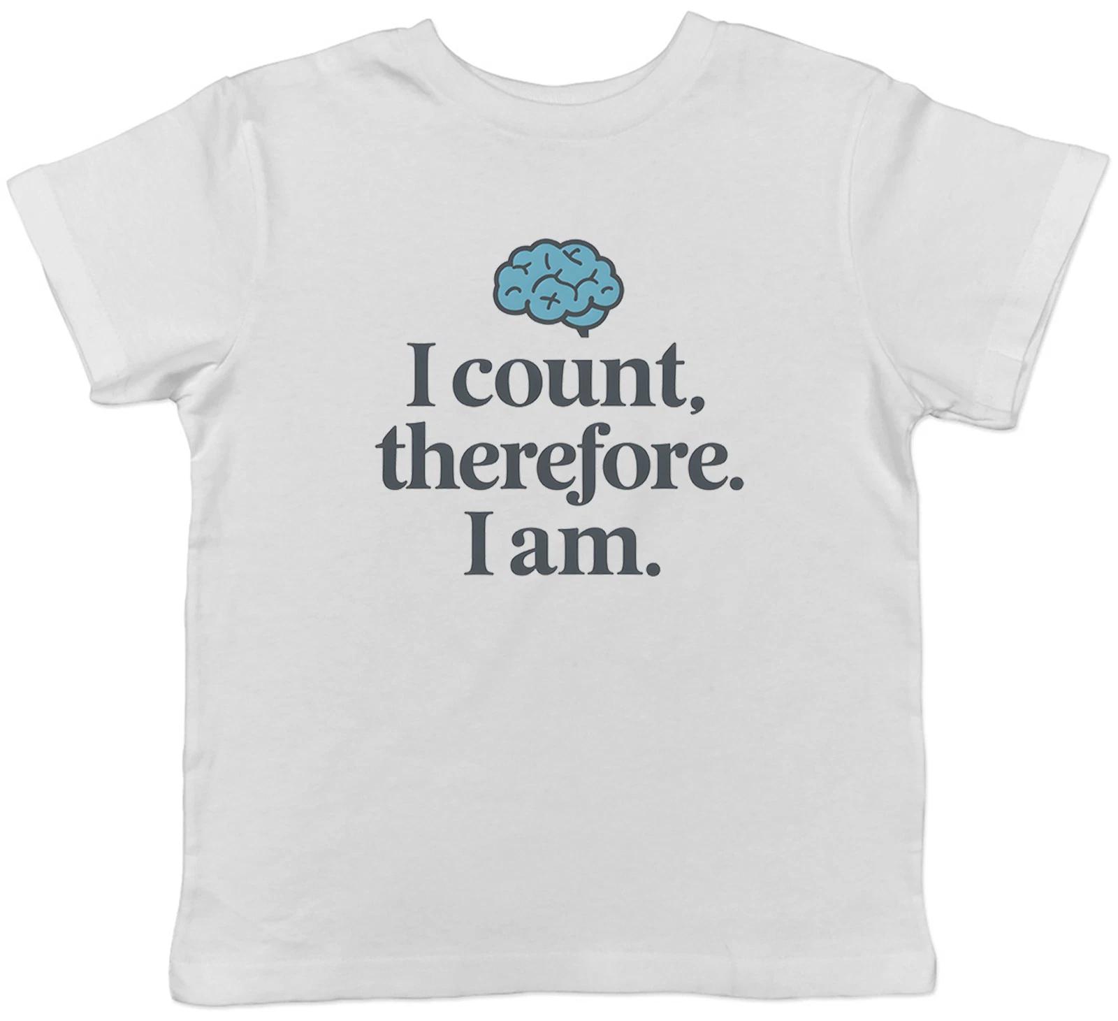 Number Day I Count Therefore I Am Kids T-Shirt Boys Girls Gift 150