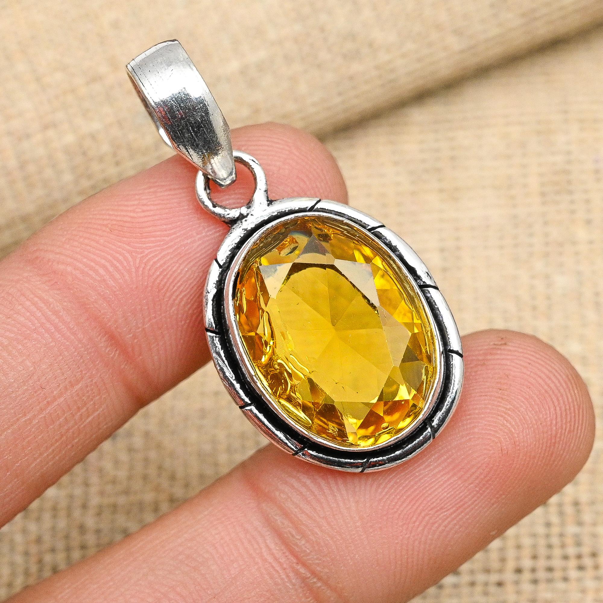 

Прекрасный цитрин, драгоценный камень, ювелирные изделия из стерлингового серебра 925 пробы ручной работы, прекрасный кулон, подарок для нее