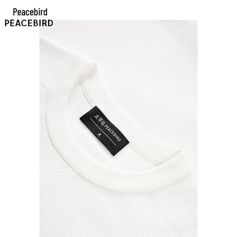 Peacebird Men's Solid Textured Knit Sweater