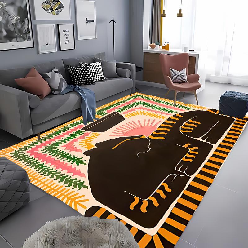 Classic Vintage Art Ancient Egypt Colorful Abstract Animal Area Rugs for Living Room Bedroom SofaDoormat Decor,Kids Non-slip Mat