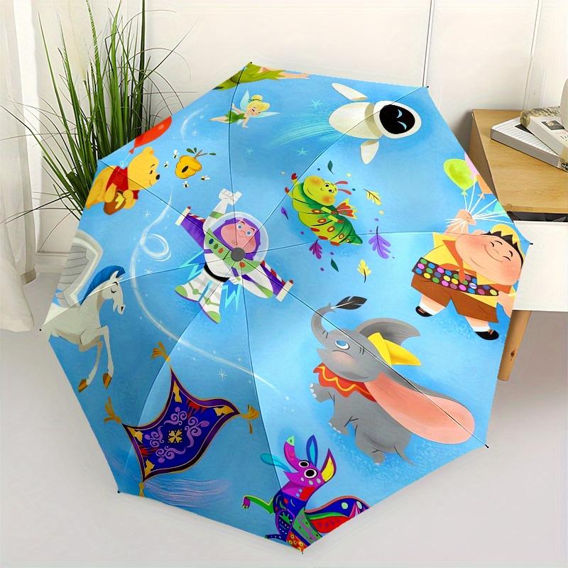 

1pc Disney Themes Automatic Folding Umbrella: Compact 8-Bone Design Cartoon Outdoor Travel Companion, Business Umbrella, Christmas Valentine