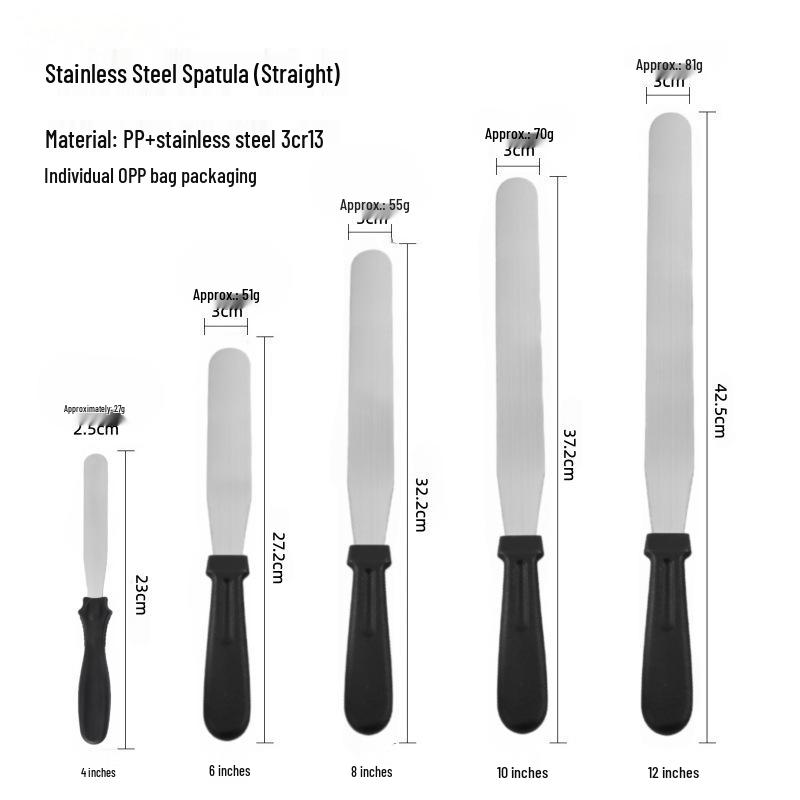 

Stainless Steel Cake Smoothing Spatula & Scraper for Baking 6-inch