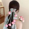 Tulip Tassel Flower Ribbon Hair Tie Long Streamer Bell Flower Ponytail Holder Bridesmaid