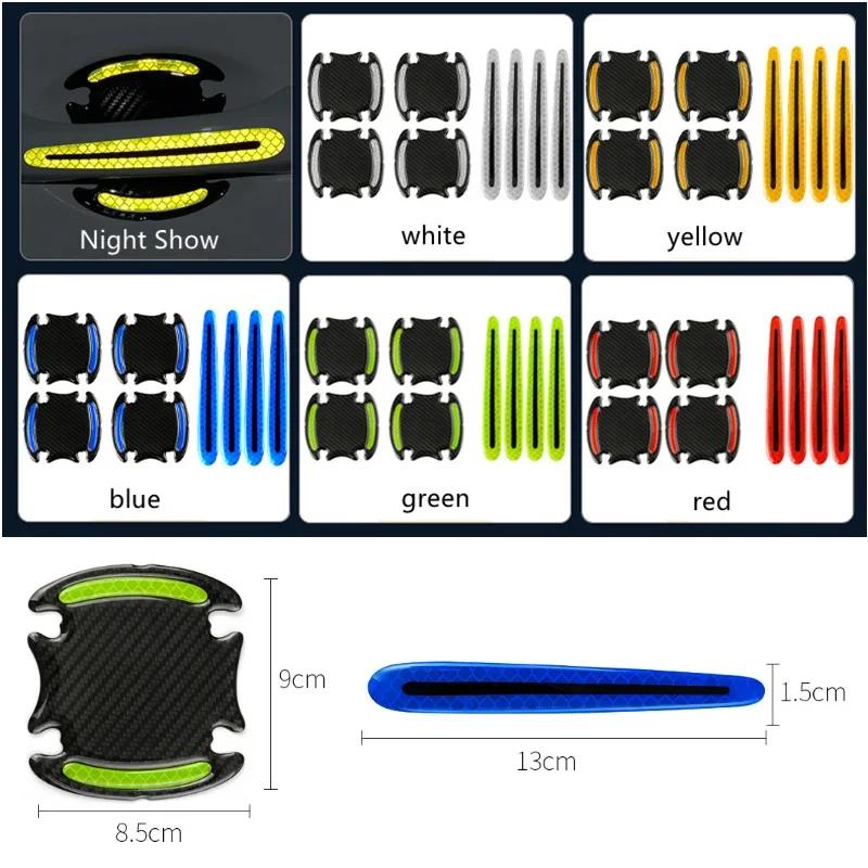 Car Door Reflective Stickers Anti-scratch Safty Warning Stickers Auto Handle Protection Film Exterior Styling Car Accessories