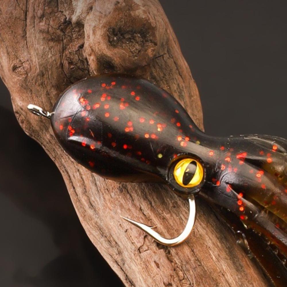 2pcs Built-in Counterweight Fishing Lure 11cm Length 22g Weight Artificial Bait Long Tail Silicone Material Squid Skirts