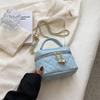 Tragbare kleine Tasche Damen Herbst und Winter Neue Diamant-Ketten-Tasche Hochwertige Umhängetasche Kleine quadratische Tasche