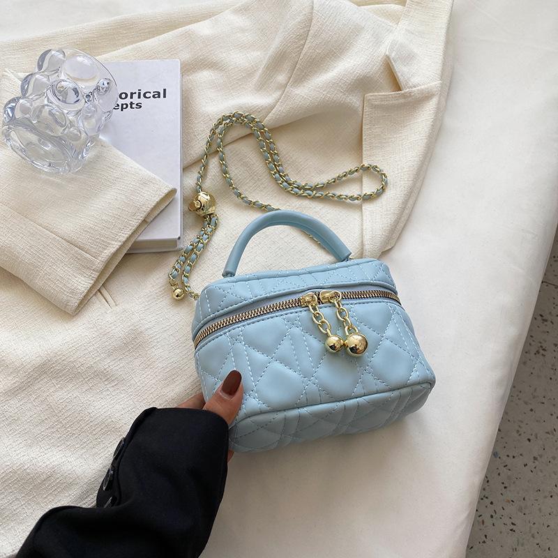 Tragbare kleine Tasche Damen Herbst und Winter Neue Diamant-Ketten-Tasche Hochwertige Umhängetasche Kleine quadratische Tasche