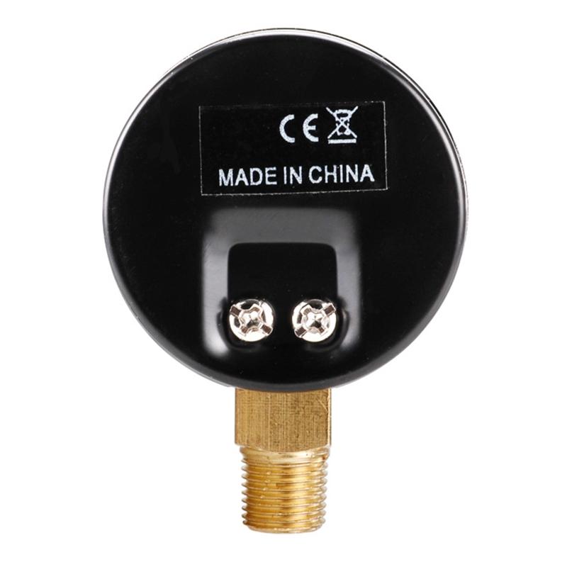 Compact Pressure Gauge 0-200psi 0-14bar Water Pressure Gauge Dial Meter 1/8" NPT for bar/psi Measurement Stainless Steel