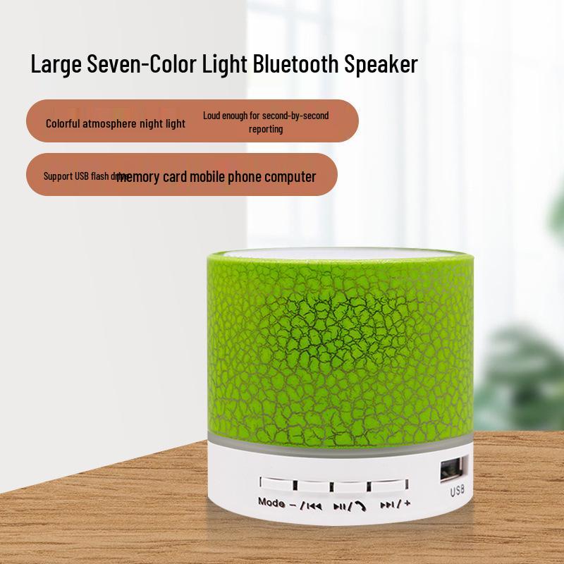 Mini Bluetooth Subwoofer Speaker with LED Glow, Card Slot, Portable & Wireless