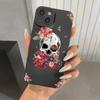 Custodia per Telefono Nera Stile Gotico con Labbra per iPhone 15 14 13 12 11 Pro Max XS X XR 7 8 Plus SE 2020 Mini Cover Morbida in Silicone Antiurto