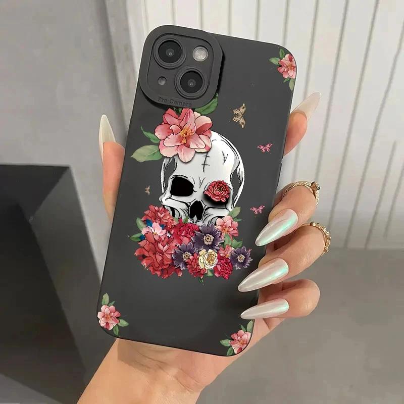 

Чорний чохол для телефону в готичному стилі з губами для iPhone 15 14 13 12 11 Pro Max XS X XR 7 8 Plus SE 2020 Mini Ударостійкий М який Силіконовий Чохол iPhone12 Mini
