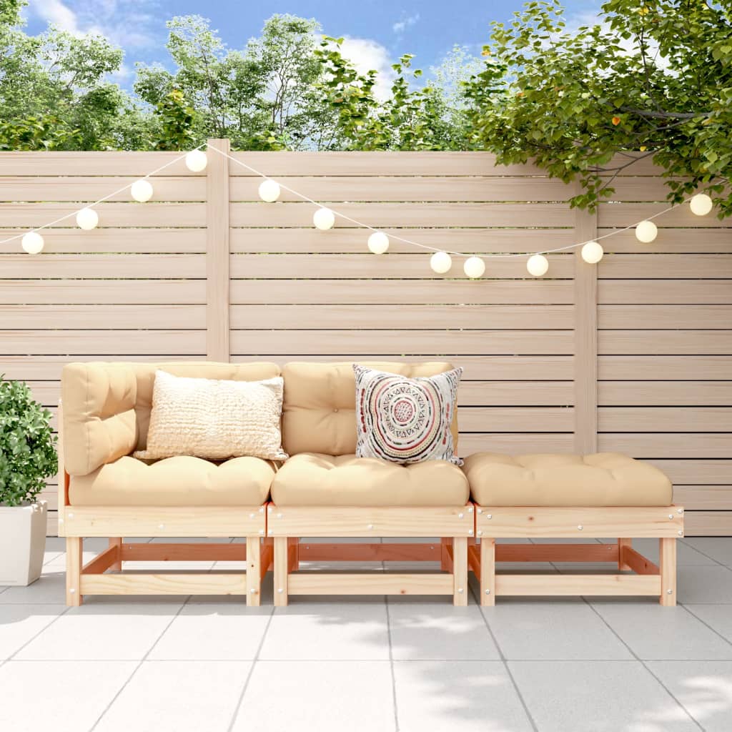3 Piece Garden Lounge Set Solid Pine Wood