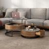 For Nordic Stone Plate Lifting Coffee Table TV Cabinet Combination Modern Simple and Light Luxury Round