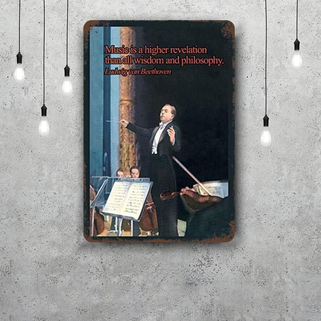 Segni Metallica Ludwig van Beethoven Decorazione Murale Segni di Latta Vintage Poster Metallica del Capitano Decorazione per Bar Pub Club Decorazione Murale