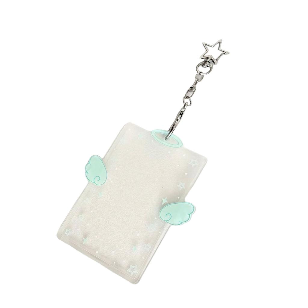 Kpop Photocard Holder Keychain ID Badge Holder with Keychain Student Bus Card Pendant Keychain for School Office Travel