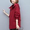 Women's Fleece-Lined Hooded Cardigan - Autumn/Winter 2024 Casual Loose Fit for Middle-Aged Moms