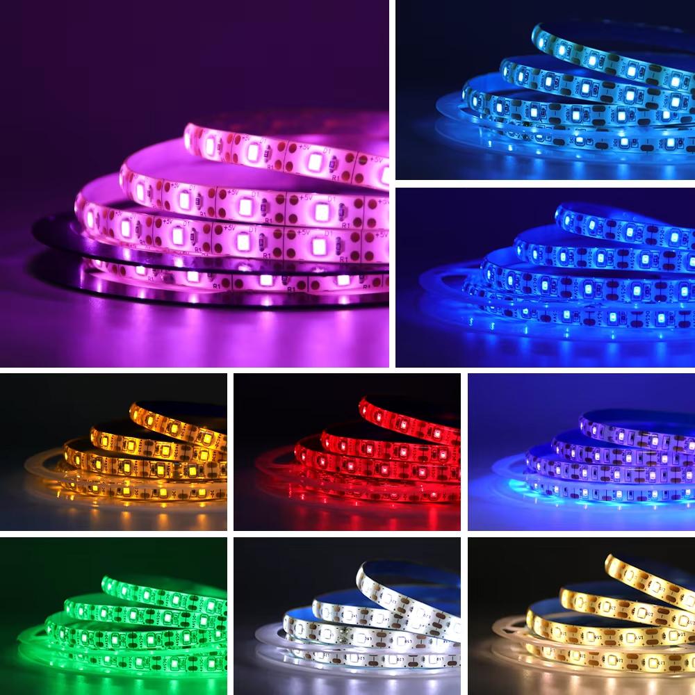 5V USB LED Strip Light with Adhesive Tape 2835 60LEDs Flexible LED Tape Waterproof Rope Light for TV Backlight Cabinet Lamp