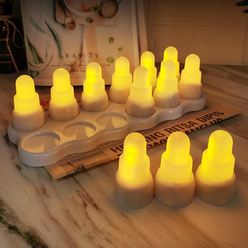 12PCS Remote Controlled Wireless Charging Rechargeable Tealight RGB LED Candle Lamp Wedding Xmas Home RGB Party Table Decor