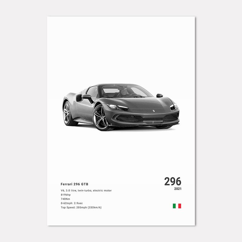 Famous Cars 812 458 296 Canvas Wall Art Print Poster 599XX SP3 F8 Decoration Mural Modern Home Decor Birthday Gift Unframed