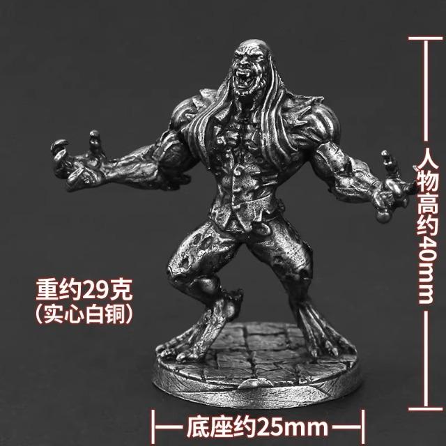 Weißmessing Blutmond Dämon Skelettkönig Miniaturfigur Handgefertigte Brettspielfiguren Auto Schreibtisch Ornament Sammlerstück Spielzeug