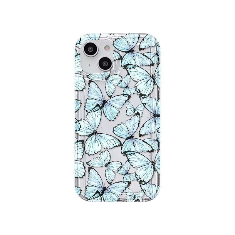 Retro Blue Butterfly for iPhone17promax Mobile Phone Case Apple 14 Large Hole 16/13 New 15