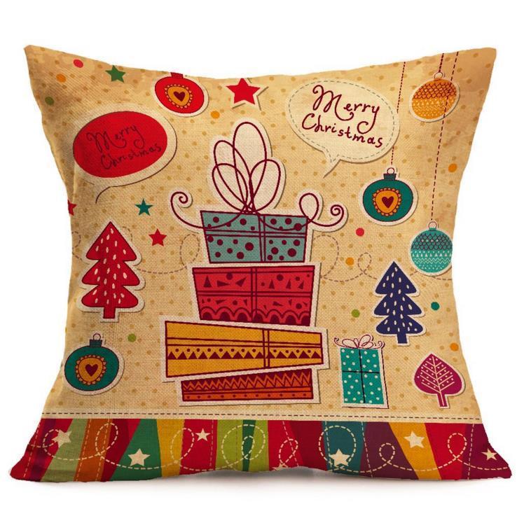 Vibrant Multicolor Christmas Santa Claus Cushion Cover Pillow Case For Stylish Car Decor