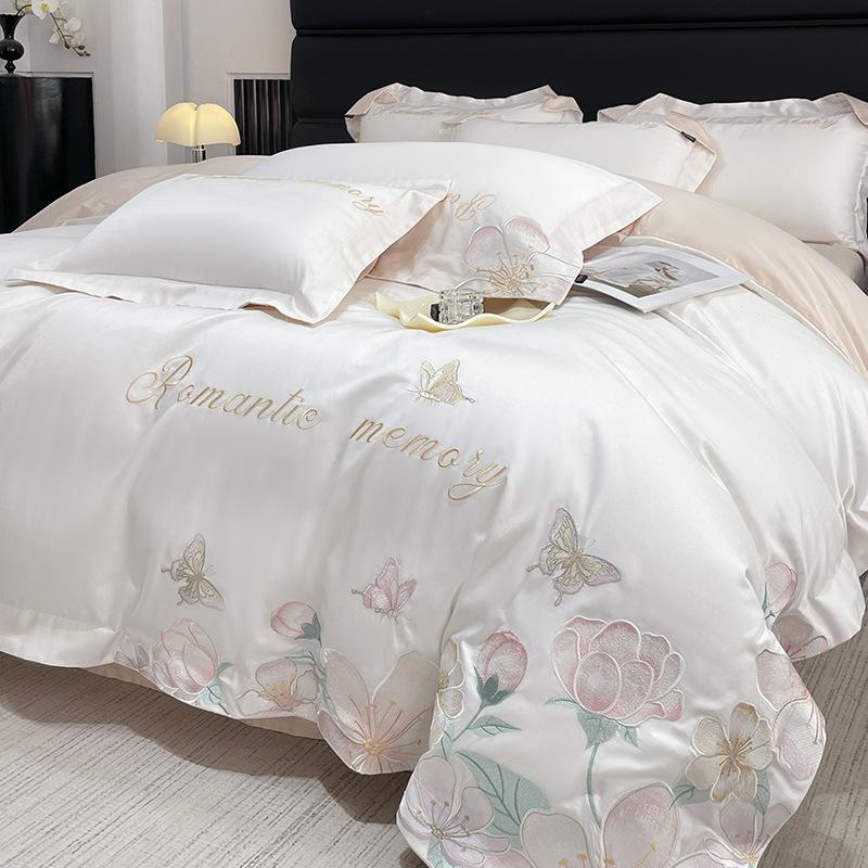 Pure Cotton Bedding Set Light Luxury Comfortable Skin-friendly Breathable Sheets Quilt Cover Pillowcase
