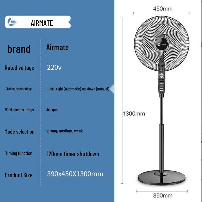 Airmate FS35-X79 7-Blade Floor Fan: Quiet, Energy-Efficient Oscillating Fan for Bedrooms.