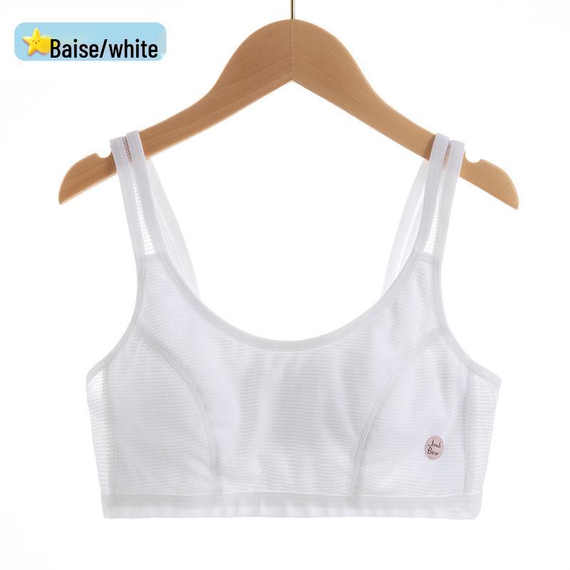 Teen Girls' Breathable Mesh Strappy Vest Bra - Anti-Nipple Summer Style