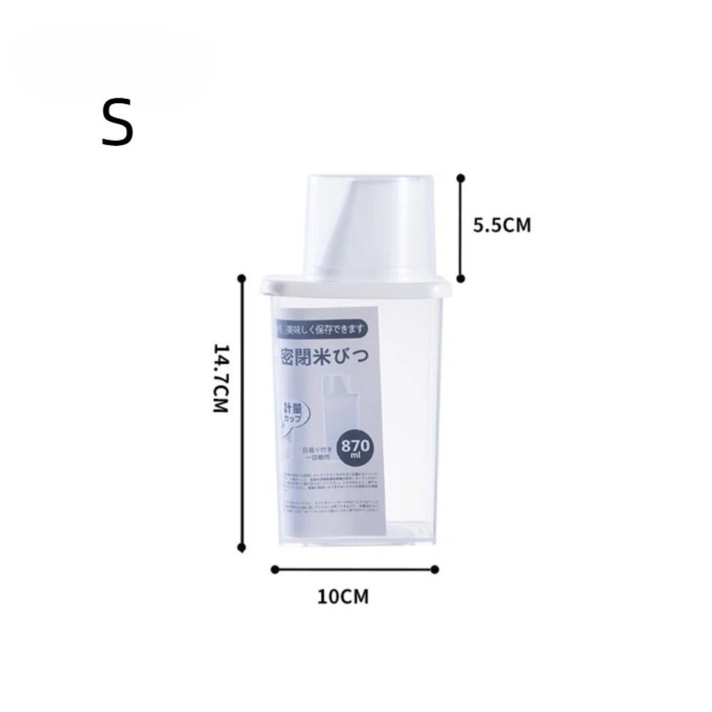 Plastic Square Storage Jars Sealed Rice Storage Box Multi-Functional Kitchen Canister Tank 870ml