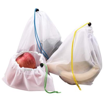 5Pcs Colorful Reusable Fruit Vegetable Bags Net Bag Produce Washable Mesh Bags Kitchen Storage Bags Toys Grocery Shopping Bag