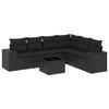 VidaXL Garden Lounge Set with Cushions 7 Pcs, Patio Sofas, Patio Furniture Set, Outdoor Furniture, Black 3254952