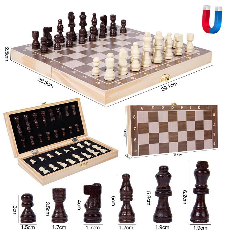 

Магнитный Деревянный Складной Набор для Шахмат Фетровая Игровая Доска 28см*29см Внутреннее Хранилище Подарок для Взрослых и Детей Семейная Игра Шахматная Доска